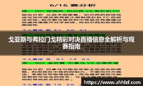 戈亚斯与弗拉门戈精彩对决直播信息全解析与观赛指南